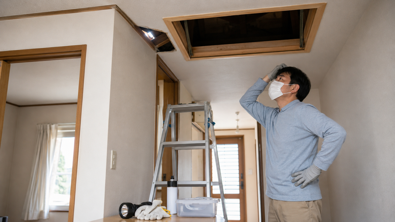 屋根裏の害獣を自力で対策する際の注意点
